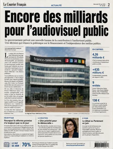 Encore des milliards pour l'audiovisuel public